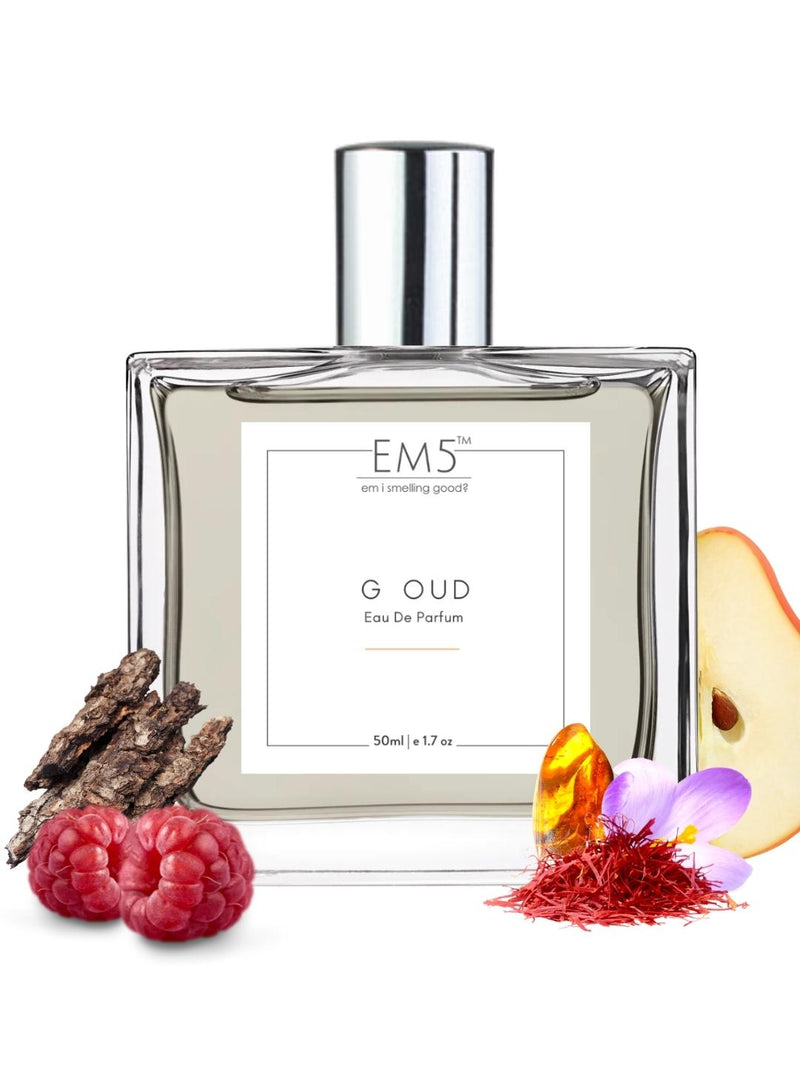 EM5™ G Oud Unisex Perfume | Eau De Parfum Spray for Men & Women | Rose Oud Amber Fragrance Accords | Luxury Gift for Him / Her | Sizes Available: 50 ml / 15 ml - House of EM5
