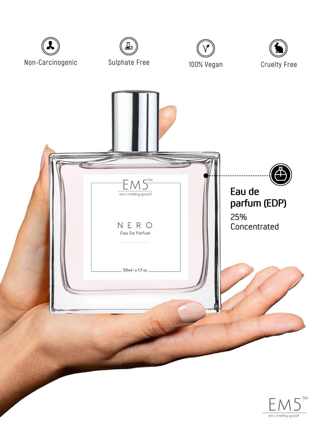 EM5™ Nero Unisex Perfume | Eau De Parfum Spray for Men & Women | Spicy Rose Woody Fragrance Accords | Luxury Gift for Him / Her | Sizes Available: 50 ml / 15 ml - House of EM5