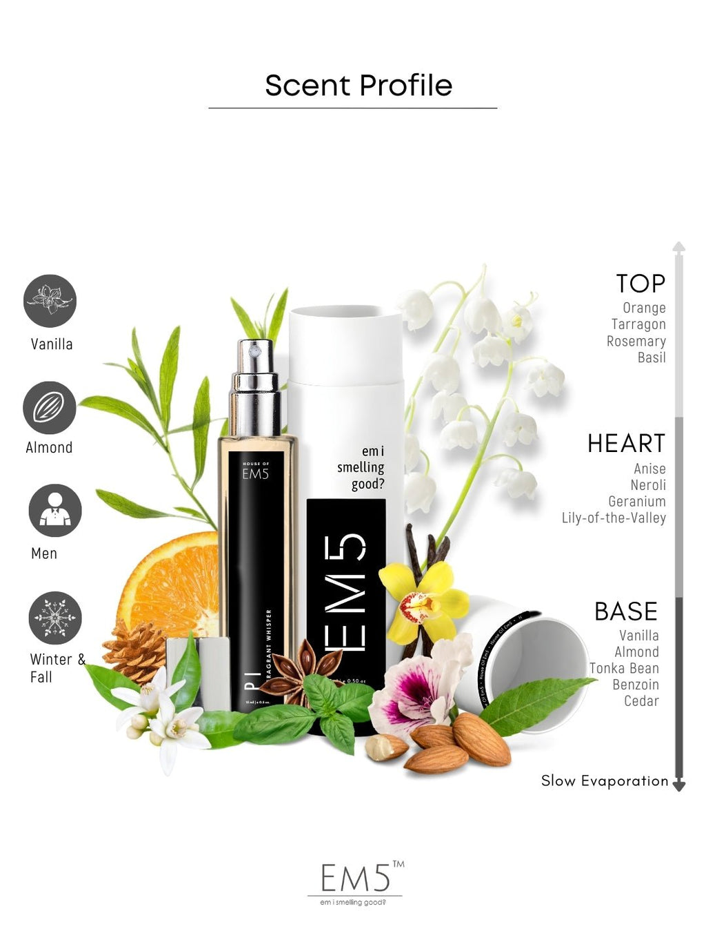 EM5™ Pi π Perfume for Men | Eau de Parfum Spray | Sweet Aromatic Warm Spicy Fragrance Accords | Luxury Gift for Him | Sizes Available: 50 ml / 15 ml - House of EM5