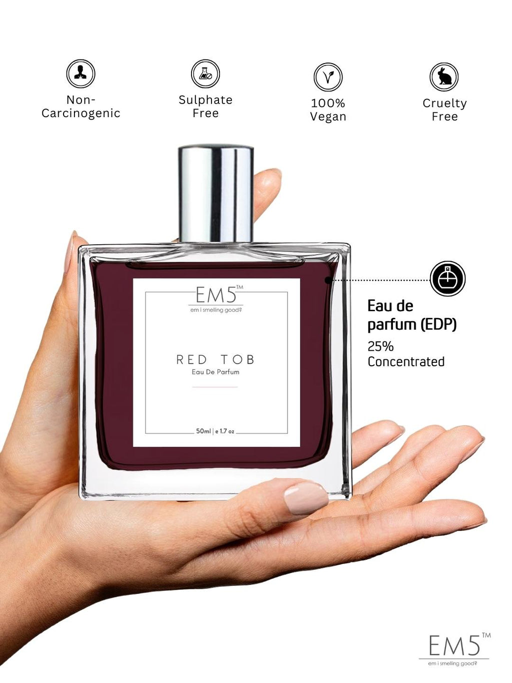 EM5™ Red Tob Unisex Perfume | Eau De Parfum Spray for Men & Women | Spicy Tobacco Woody Fragrance Accords | Luxury Gift for Him / Her | Sizes Available: 50 ml / 15 ml - House of EM5