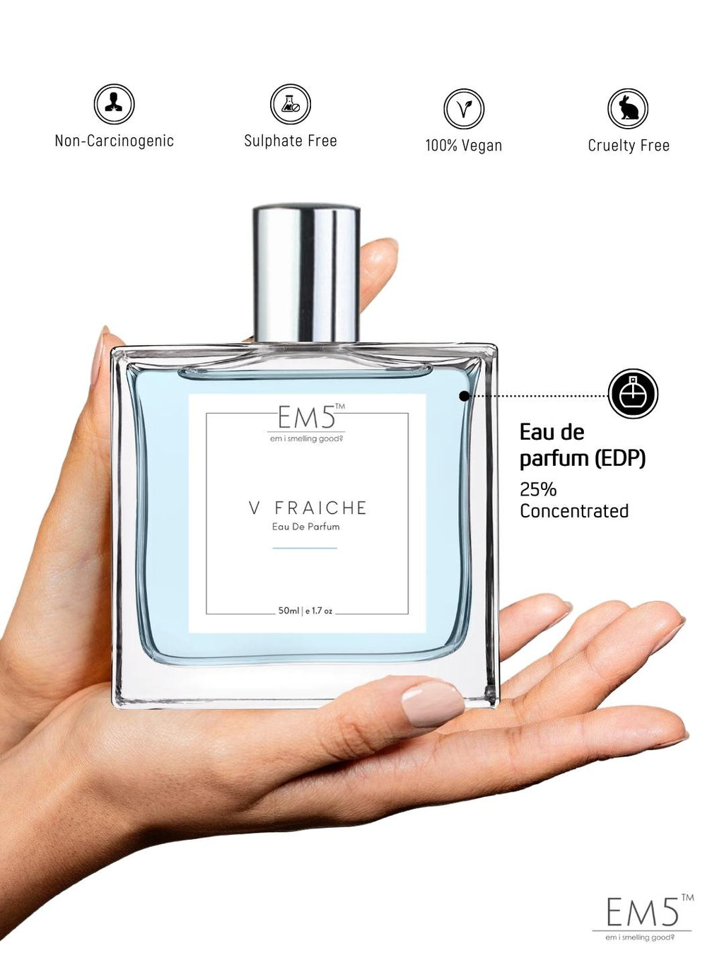EM5™ V Fraiche Perfume for Men | Eau De Parfum Spray | Citrus Aromatic Woody Fragrance Accords | Luxury Gift for Him | Sizes Available: 50 ml / 15 ml - House of EM5