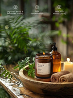EM5™ Relax & Calm | Aromatherapy Scented Candles | Orange & Peach | 100% Natural Wax | 100gms Upto 30 Hrs Burn Time | Smoke Free & Non Toxic