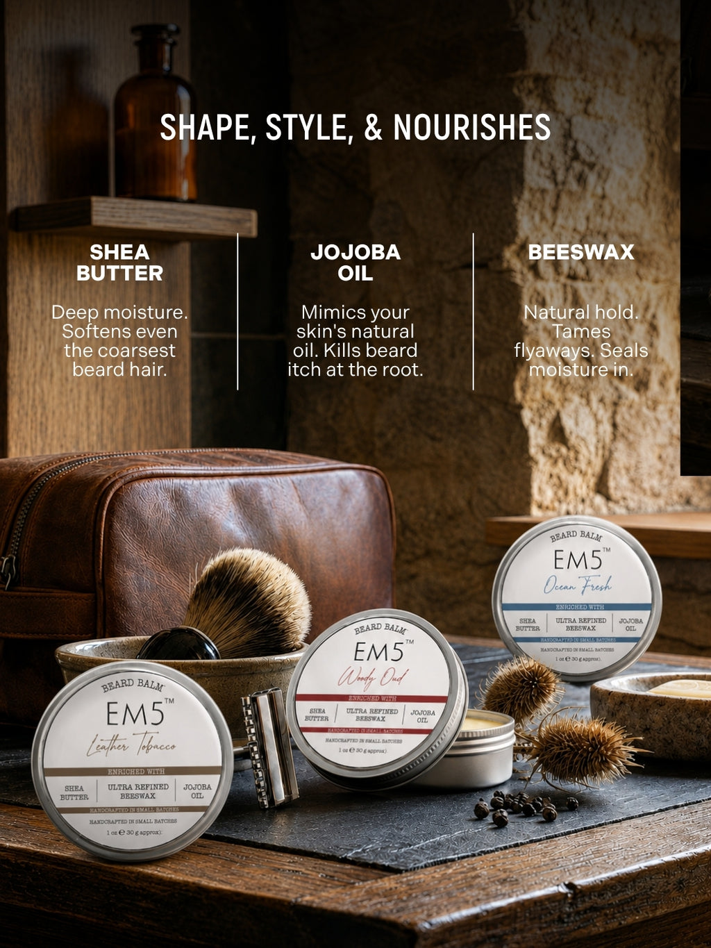 Organic Beard Balm Pack of 3