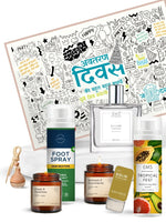 EM5™ Birthday Gift Hamper [Hindi] | Premium Gift Set | 2 x Scented Candles, 1 x car perfume, 1 x Solid Perfume, 1 x 50 ml Perfume Spray, 1 x Body Mist, 1 x Foot Spray | Birthday Gift Pack for Him, Her & Loved Ones