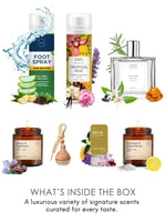 EM5™ Birthday Gift Hamper [Hindi] | Premium Gift Set | 2 x Scented Candles, 1 x car perfume, 1 x Solid Perfume, 1 x 50 ml Perfume Spray, 1 x Body Mist, 1 x Foot Spray | Birthday Gift Pack for Him, Her & Loved Ones
