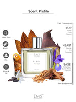 EM5™ Black Perfume EDP Spray for Men | Woody Warm Spicy Fragrance Accords | Luxury Gift for Him | Variants Available: 50 ml Spray / 15 ml Spray