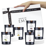 EM5™ Gift Pack of 6 Scented Candles | Gift Set for Men and Women | Smoke Free Clean Burning Perfume Aroma Candles | Best Gifting Set for Him and Her