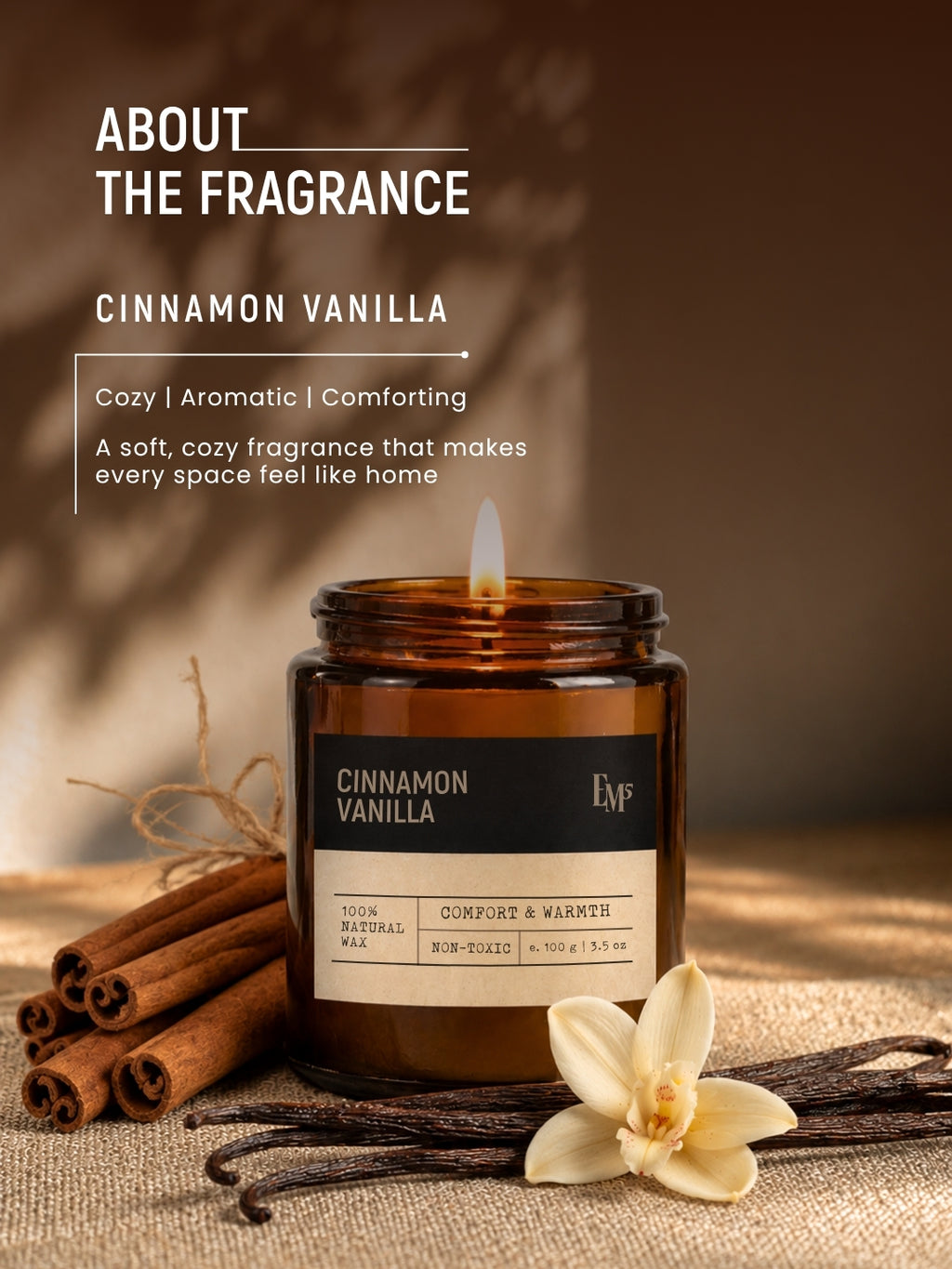 Cinnamon Vanilla | Aromatherapy Scented Candle
