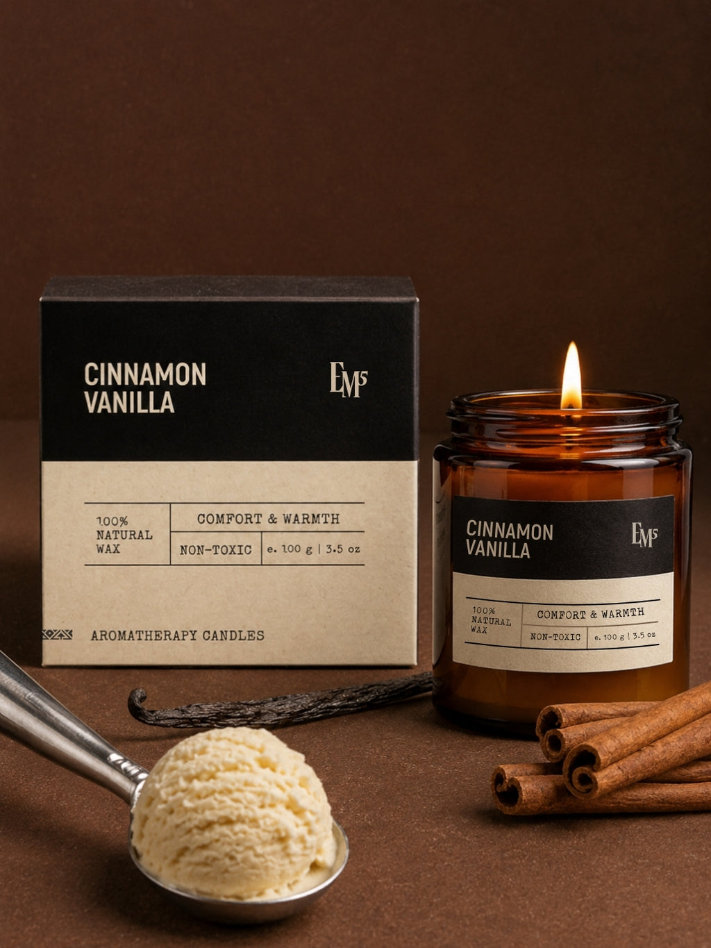 Cinnamon Vanilla | Aromatherapy Scented Candle