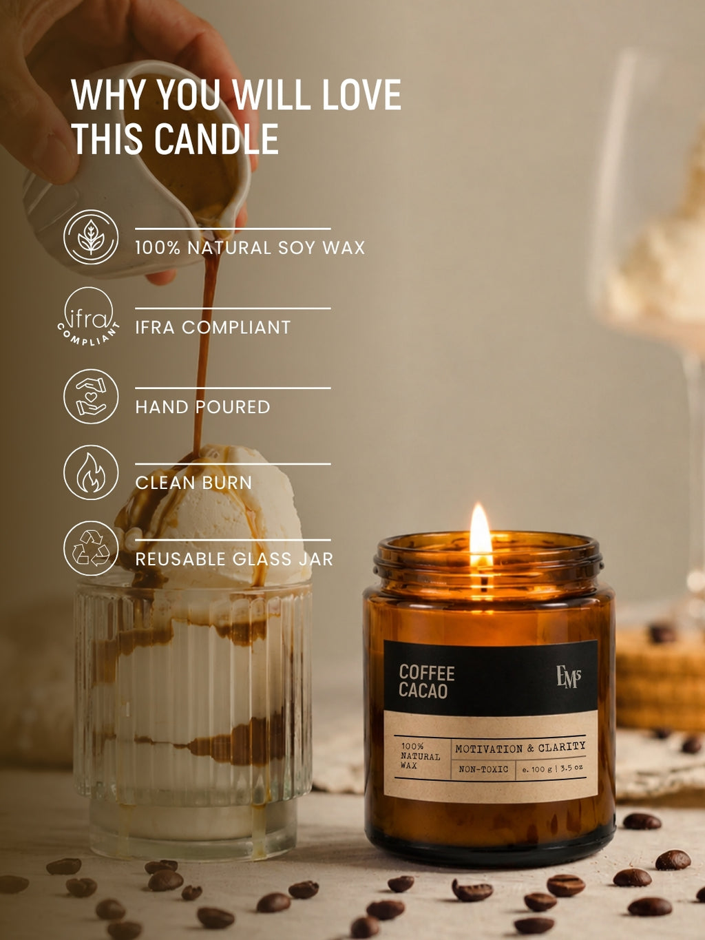 Coffee Cacao | Aromatherapy Scented Candle