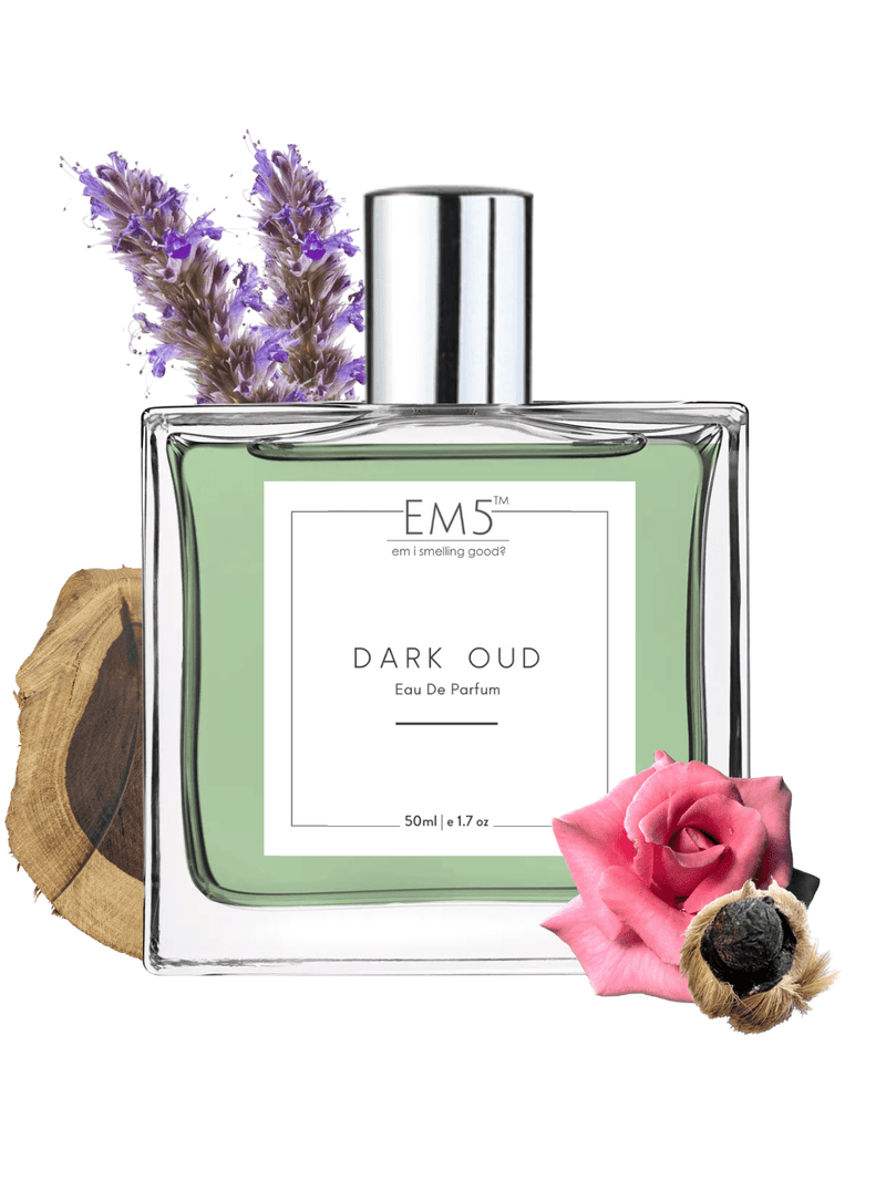 EM5™ Dark Oud Perfume for Men | Eau de Parfum Spray | Rose Oud Patchouli Fragrance | Luxury Perfume Spray for Him | Sizes Available: 50 ml / 15 ml - House of EM5