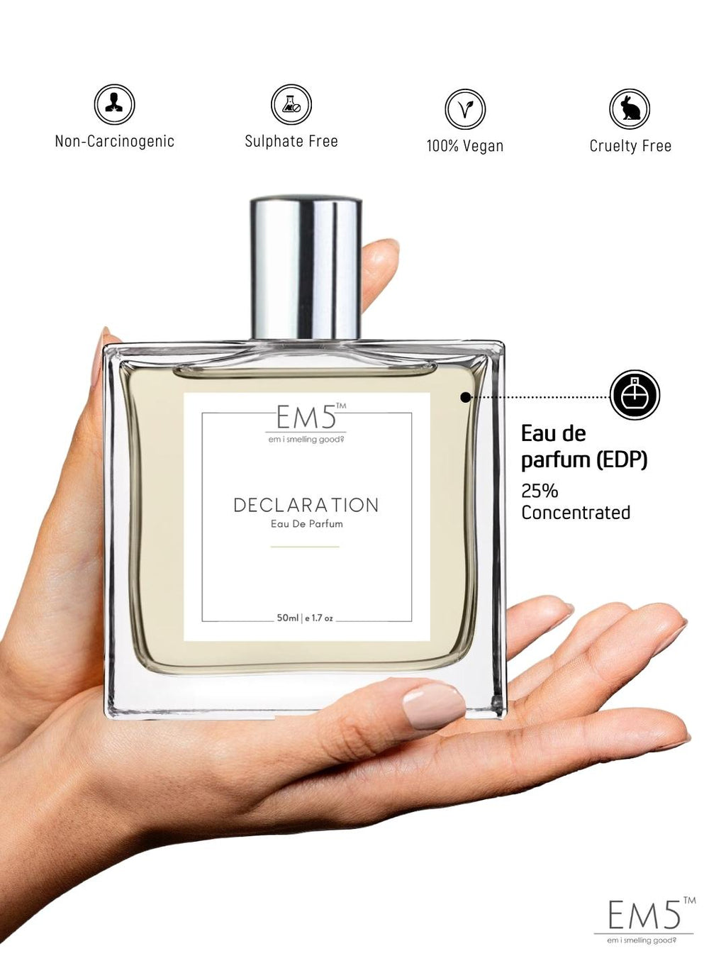 EM5™ Declaration Perfume for Men | Eau De Parfum Spray | Fresh Spicy Citrus Fragrance Accords | Luxury Gift for Him | Sizes Available: 50 ml / 15 ml - House of EM5