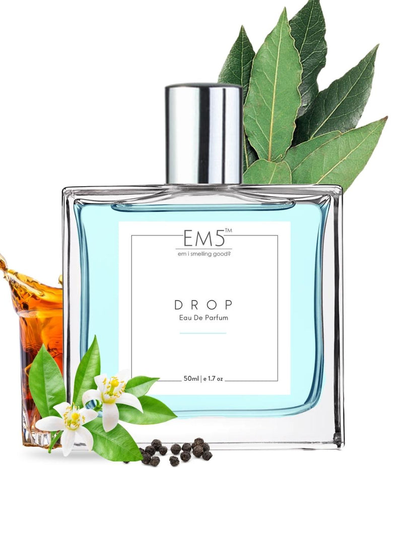 EM5™ Drop Perfume for Men | Strong and Long Lasting | Amber Spicy Whisky | Luxury Gift for Men | 50 ml Perfume Spray