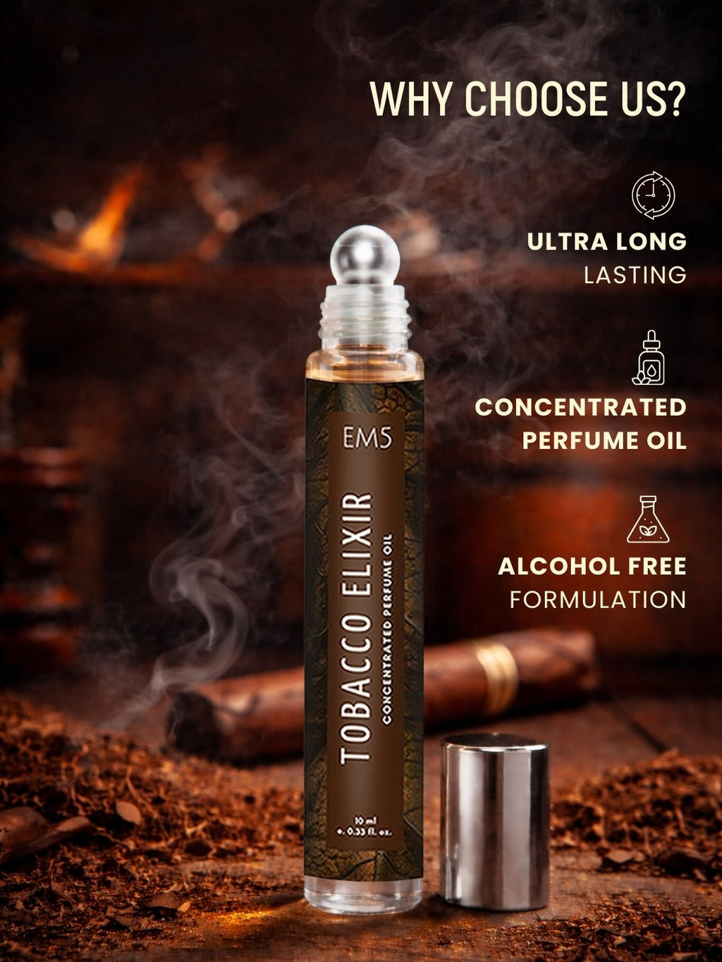 elixir tobacco Hair Thickener for Men circulation follicle aging and follicle atrophy caused by DHT Tobacco Elixir Perfume Roll-On