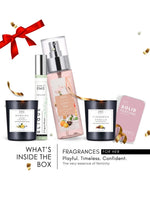 EM5™ Gift Pack for Women | Set of 5 Mist, Solid Perfume, Scented Candles and Perfume Spray Gift Set for Her | Gift Set for Girlfriend, Wife