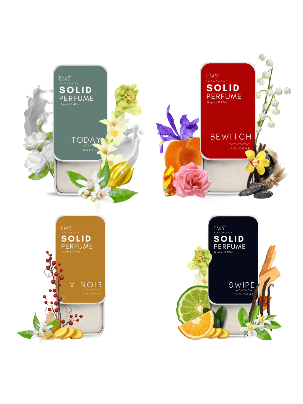 Women Set of 4 Solid Perfumes