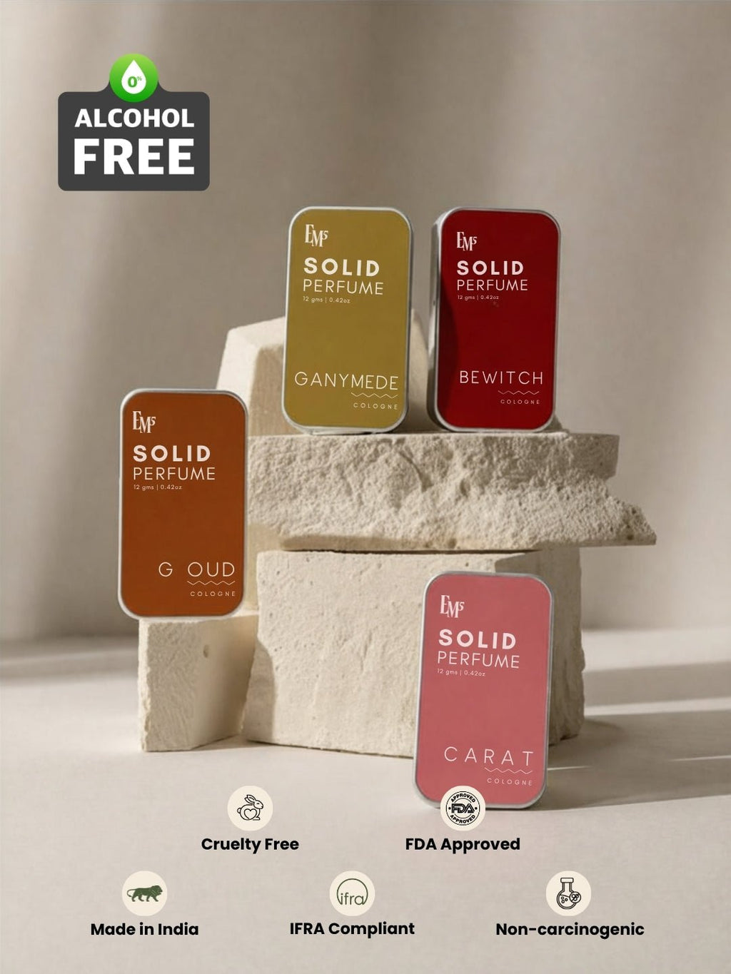 Women Set of 4 Solid Perfumes
