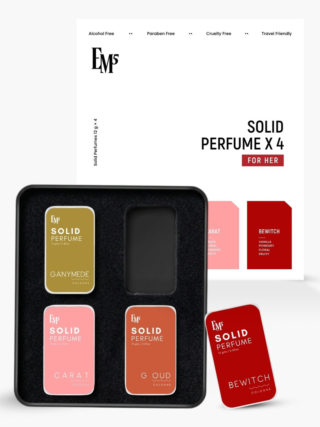 Women Set of 4 Solid Perfumes
