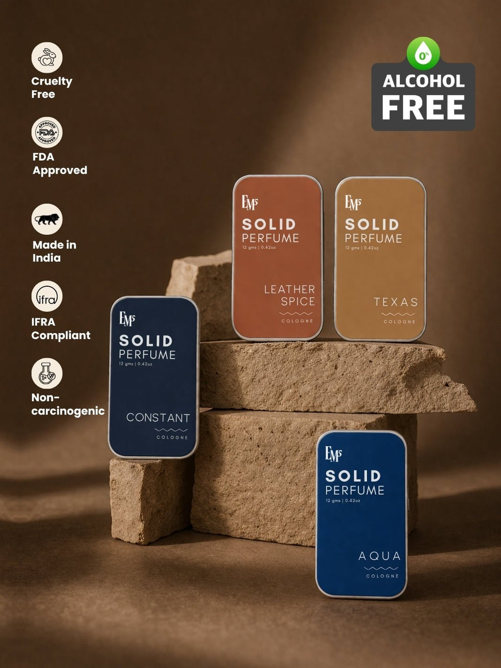 Men Set of 4 Solid Perfumes