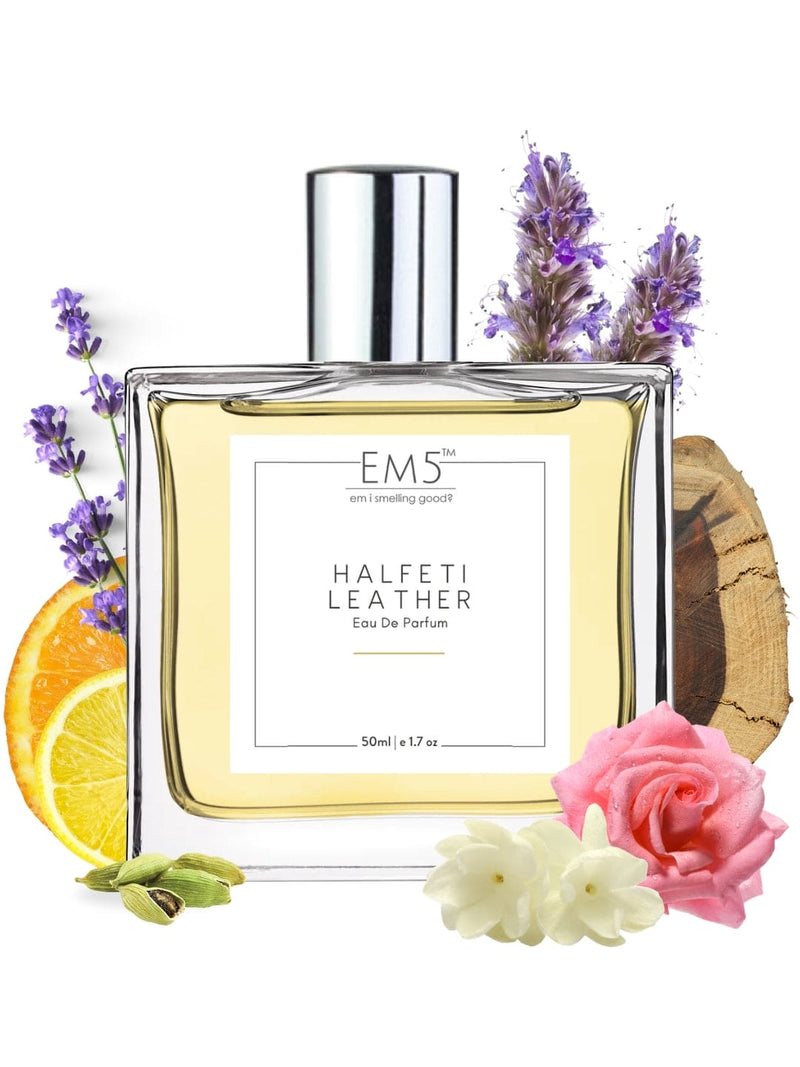 EM5™ Halfeti leather Unisex Perfume EDP Spray for Men & Women  | Warm Spicy Smoky Leather | Luxury Gift for Him / Her | Variants Available: 50 ml Spray / 15 ml Spray