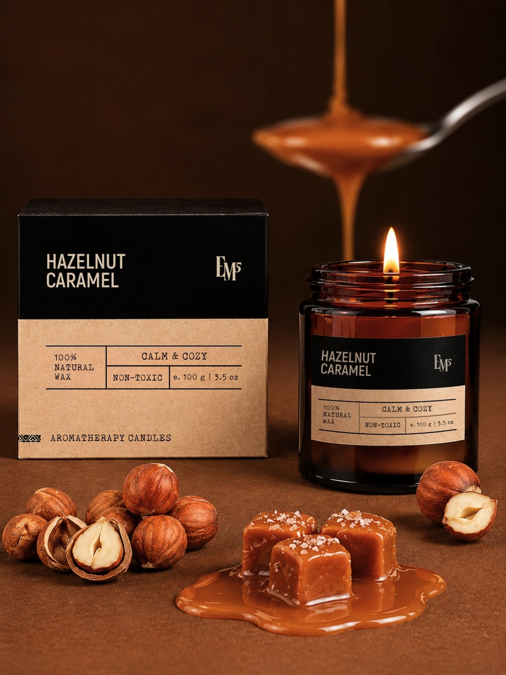 Hazelnut Caramel | Aromatherapy Scented Candle