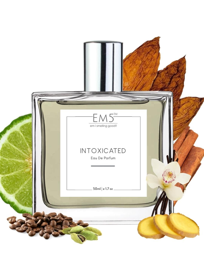 EM5™ Intoxicated Unisex Perfume | Eau de Parfum Spray for Men & Women | Cinnamon Warm Spicy Fragrance Accords | Luxury Gift for Him & Her | Sizes Available: 50 ml / 15 ml - House of EM5