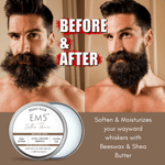 EM5™ Natural Organic Beard Balm | EM5's Natural Organic Beard Balm | Medium Hold - Shine | BeesWax, Shea Butter, Jojoba Oil, Essential Oils (Leather Tobacco) - House of EM5