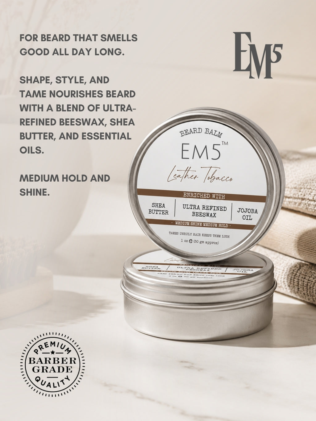 Leather Tobacco | Organic Beard Balm