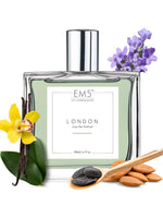 EM5™ London Unisex Perfume | Eau De Parfum Spray for Men & Women | Amber Warm Spicy Aromatic Fragrance Accords | Luxury Gift for Him / Her | Sizes Available: 50 ml / 15 ml