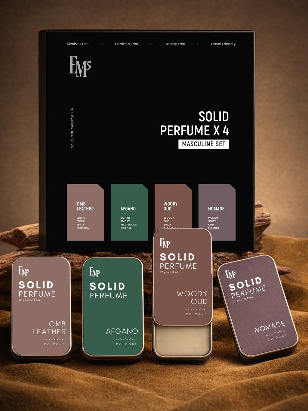 Masculine Set of 4 Solid Perfumes