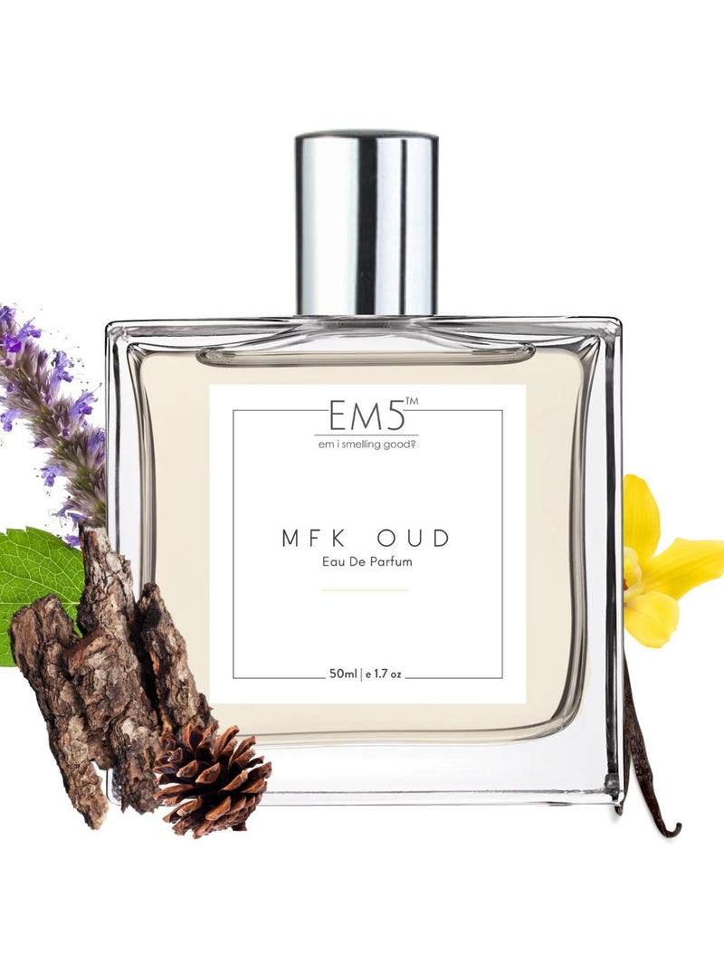 EM5™ MFK Oud Unisex Perfume | Eau De Parfum Spray for Men & Women | Warm Spicy Oud Aromatic Fragrance Accords | Luxury Gift for Him / Her | Sizes Available: 50 ml / 15 ml - House of EM5