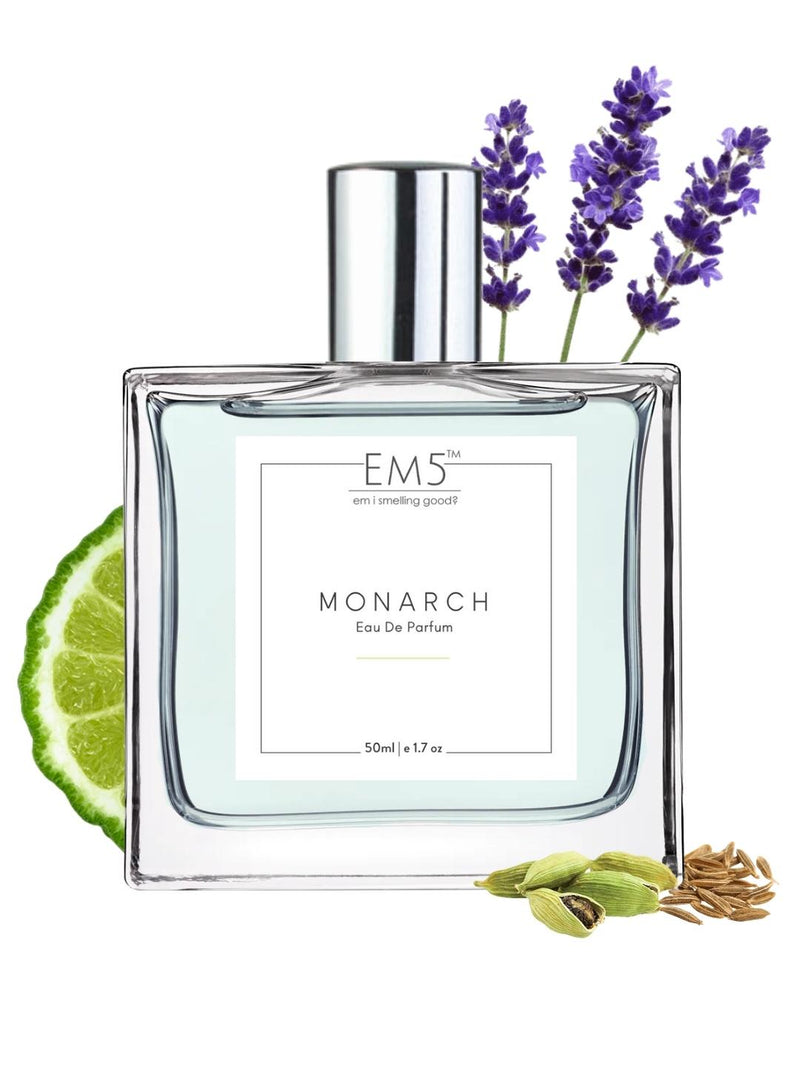 EM5™ Monarch Perfume for Men | Strong and Long Lasting | Amber Spicy Whisky | Luxury Gift for Men | 50 ml Spray / 10ml Alcohol Free Roll On