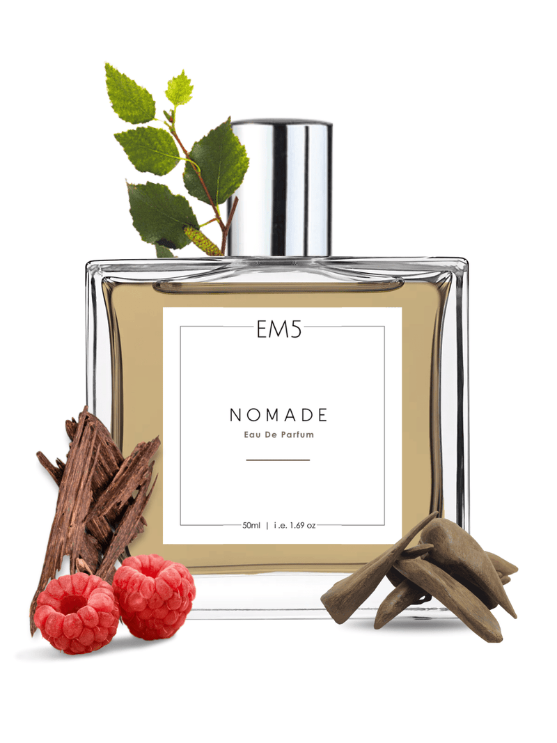 EM5™ Nomade Unisex Perfume EDP Spray for Men & Women | Amber Oud Smoky Leather Fragrance Accords | Luxury Gift for Him / Her | Variants Available: 50 ml Spray / 15 ml Spray