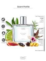 EM5™ Pause Perfume for Men | Strong and Long Lasting | Aromatic Fresh Amber | Luxury Gift for Men | 50 ml Perfume Spray