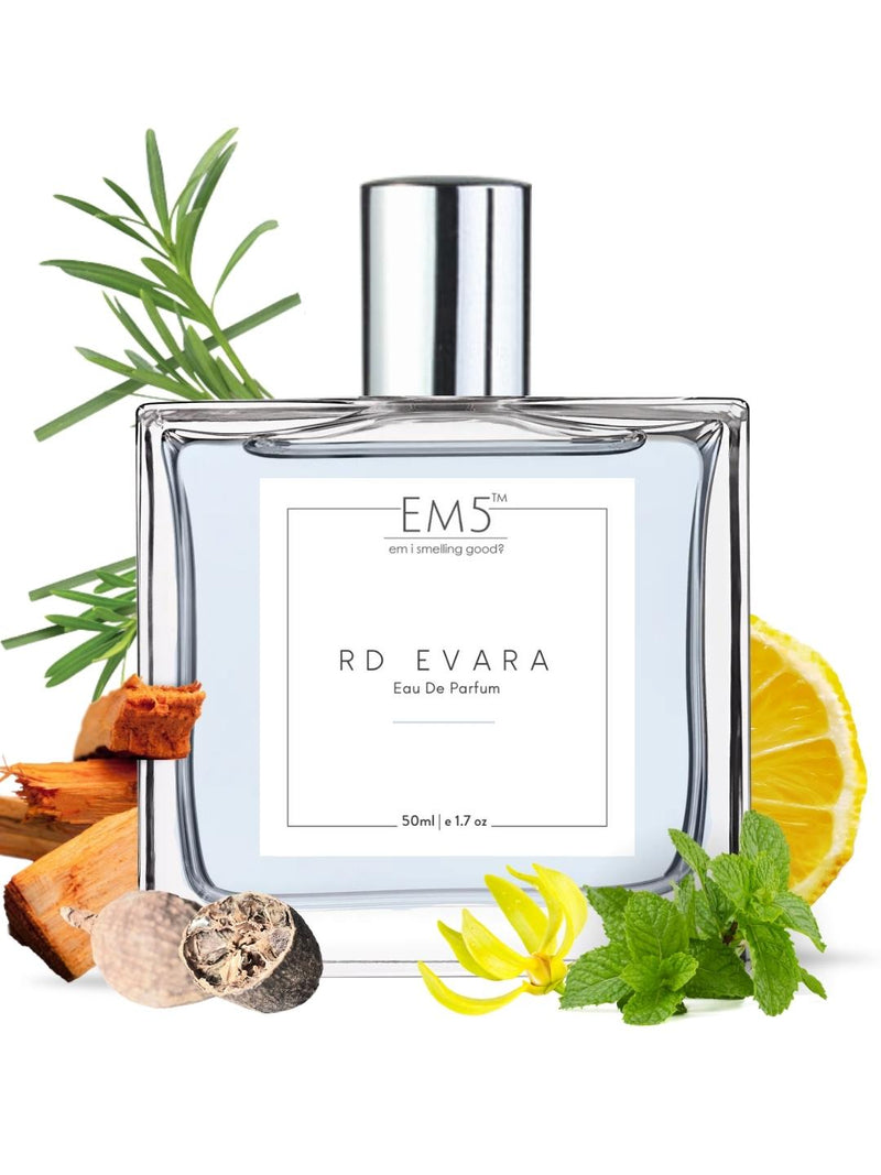 EM5™ RD Evara Perfume for Men | Strong and Long Lasting | Aromatic Citrus Woody | Luxury Gift for Men | 50 ml Spray / 10ml Alcohol Free Roll On