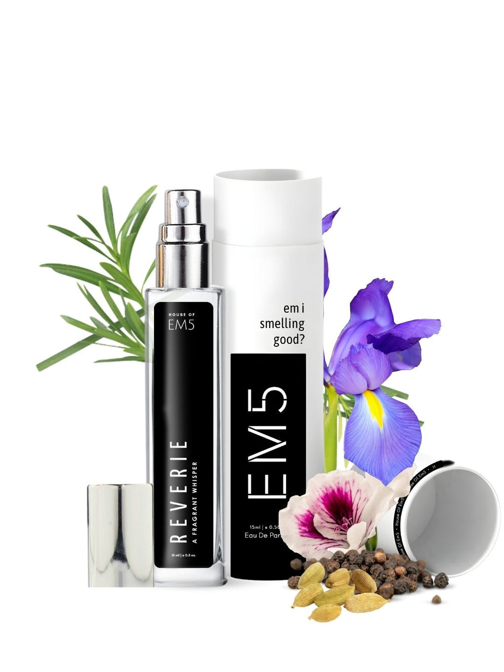 EM5™ Reverie Perfume for Men | Eau De Parfum Spray | Powdery Iris Fresh Spicy Fragrance Accords | Luxury Gift for Him | Sizes Available: 50 ml / 15 ml - House of EM5