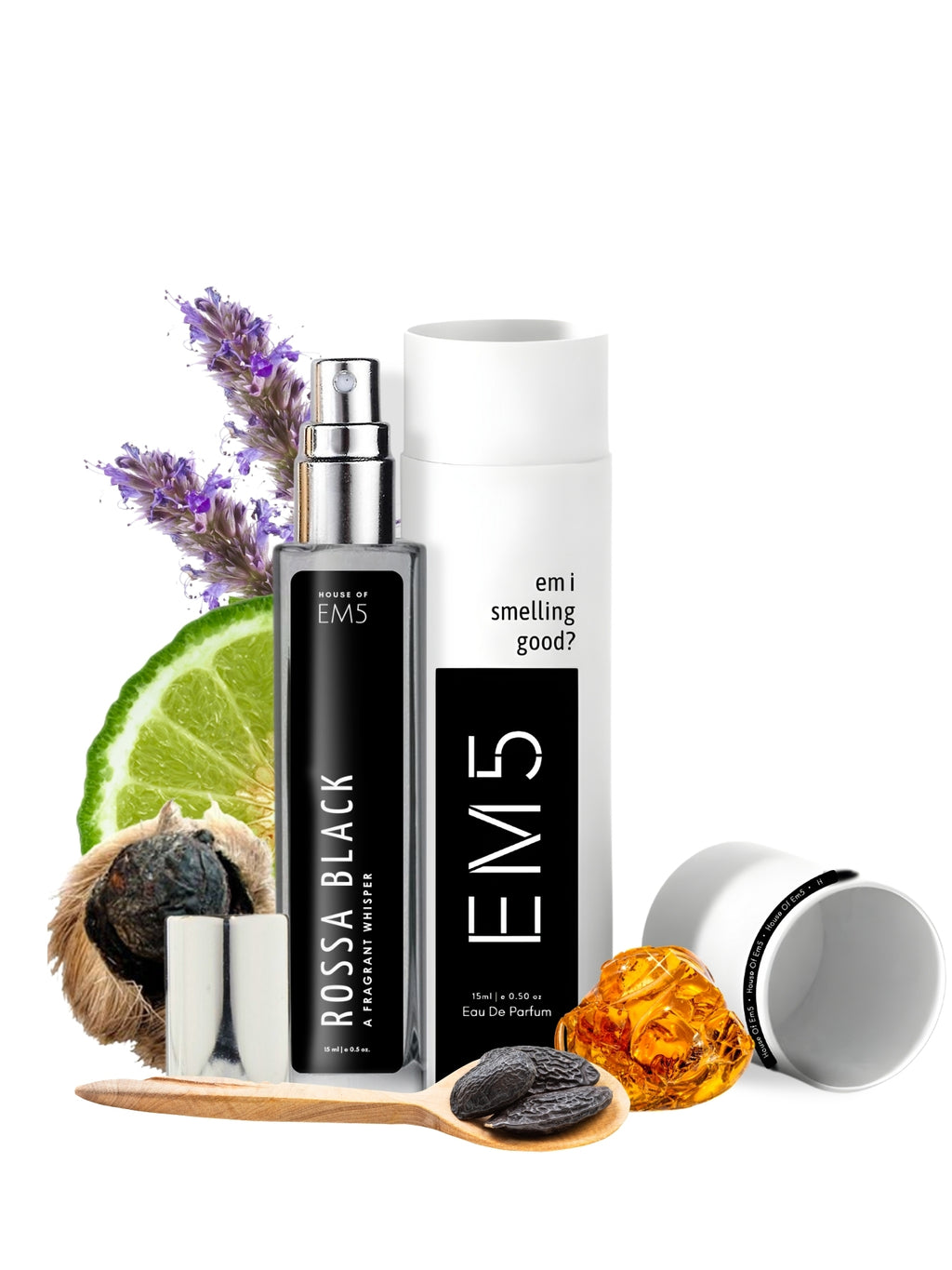 EM5™ Rossa Black Perfume for Men | Eau de Parfum Spray | Amber Musky Warm Spicy Fragrance Accords | Luxury Gift for Him | Sizes Available: 50 ml / 15 ml - House of EM5