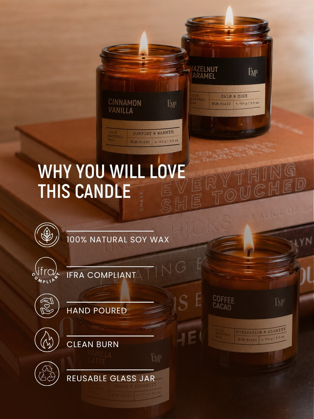 Gourmand Scented Candles Set of 4