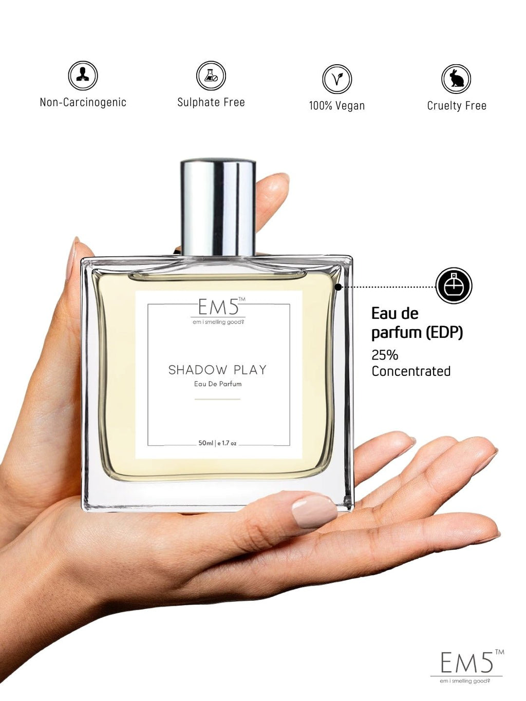 EM5™ Shadow Play Unisex Perfume | Earthy Woody Sweet Citrus Fragrance Accords | Eau De Parfum Spray for Men & Women | Luxury Gift for Him / Her | Sizes Available: 50 ml / 15 ml - House of EM5