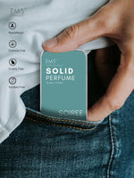 EM5™ Soiree | Solid Perfume for Men | Alcohol Free Strong lasting fragrance | Spicy Amber Citrus | Goodness of Beeswax + Shea Butter