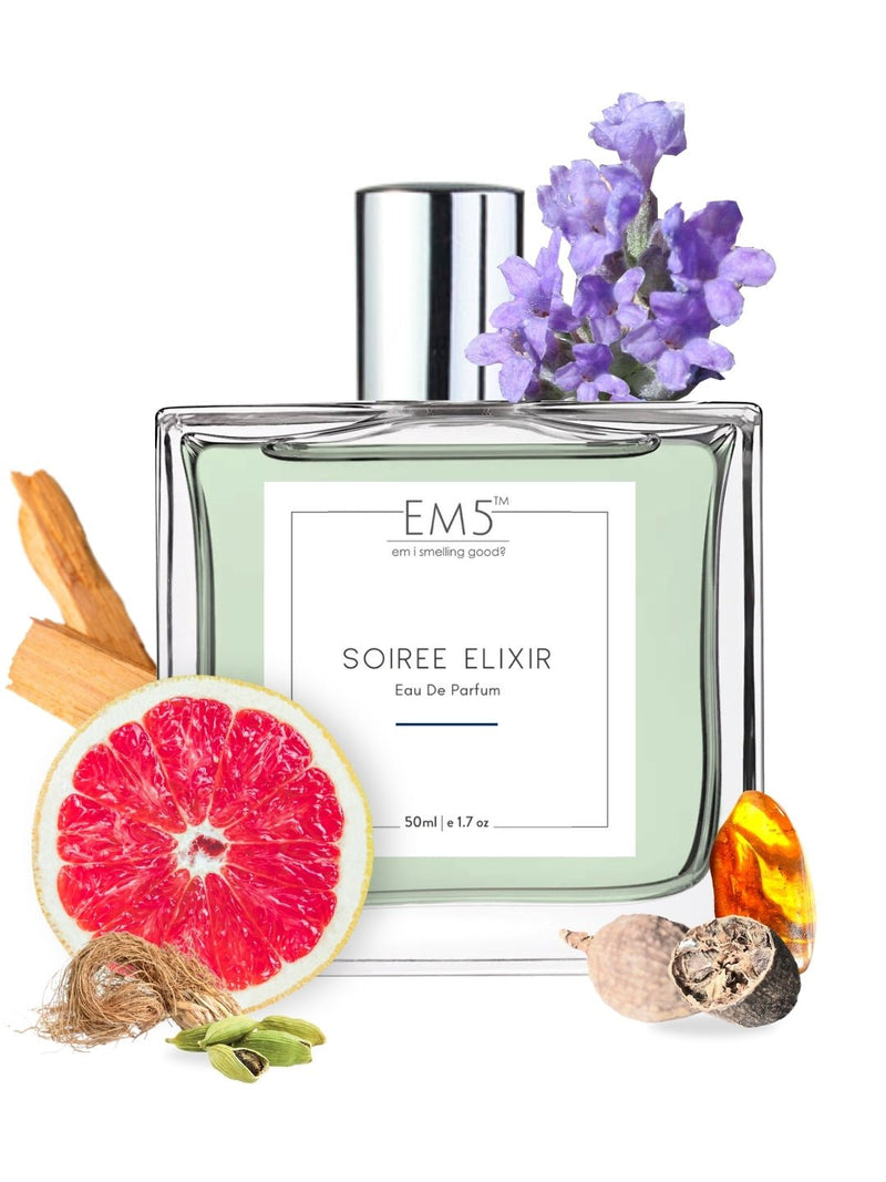 EM5™ Soiree Elixir Perfume for Men |  Woody Warm Spicy Fragrance Accords | Eau De Parfum Spray | Luxury Gift for Him | Sizes Available: 50 ml / 15 ml - House of EM5