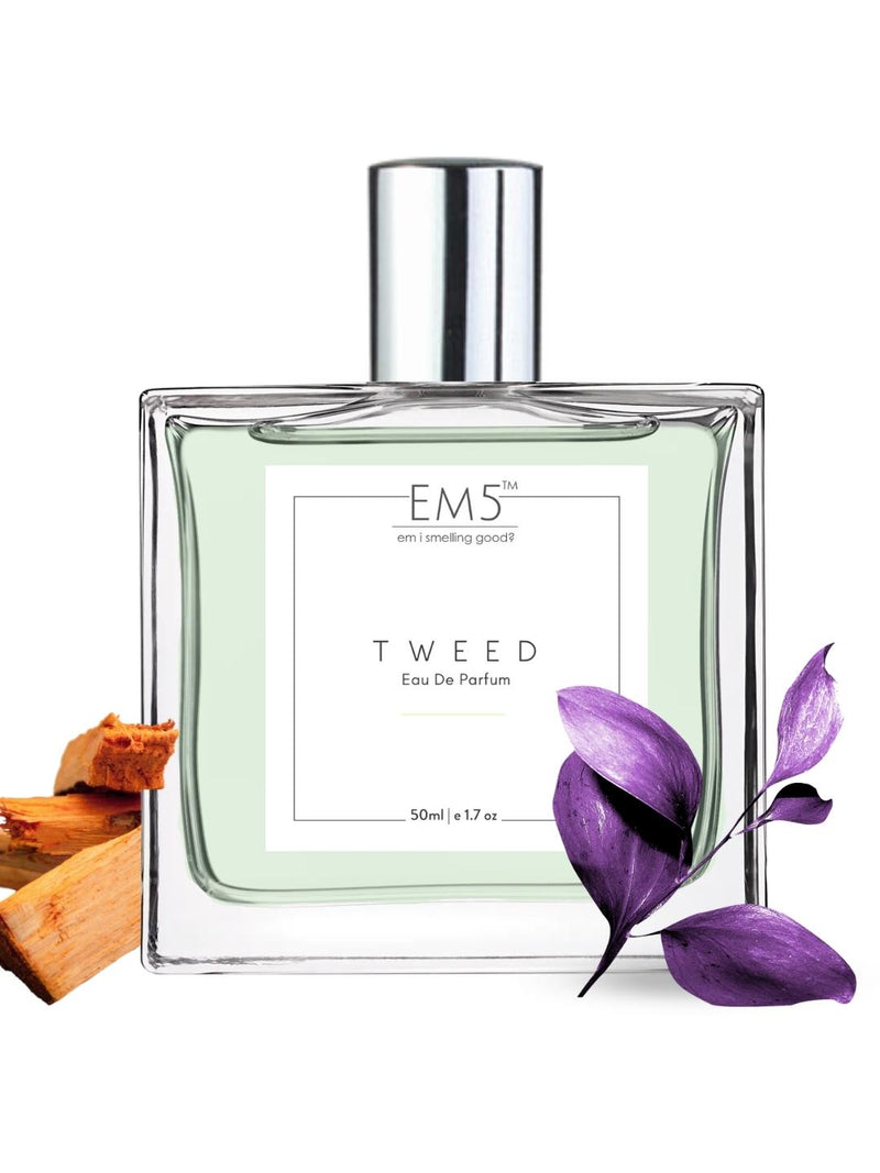 EM5™ Tweed Perfume for Men | Strong and Long Lasting | Citrus Powdery Woody | Luxury Gift for Men | 50 ml Spray / 10ml Alcohol Free Roll On