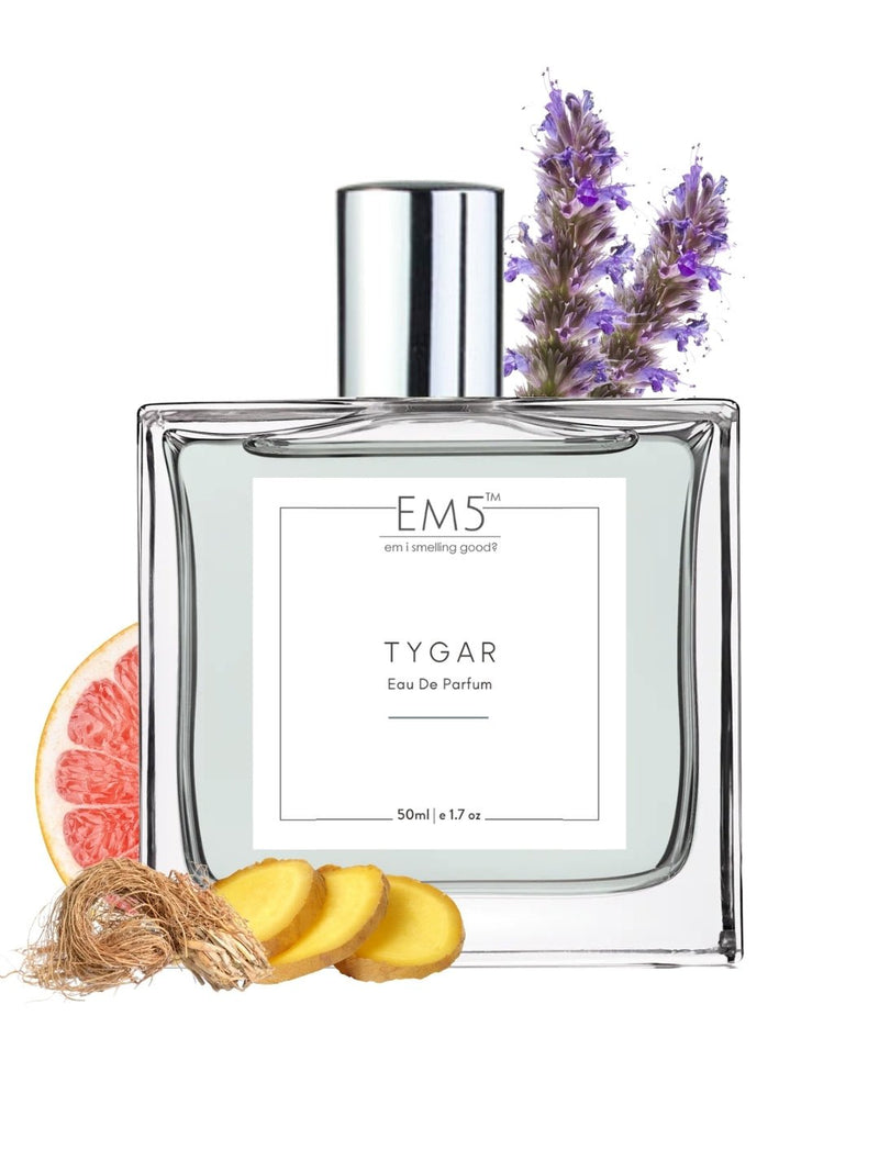 EM5™ Tygar Perfume EDP Spray for Men | Citrus Amber Fresh Spicy Fragrance | Luxury Gift for Him | Variants Available: 50 ml Spray / 15 ml Spray