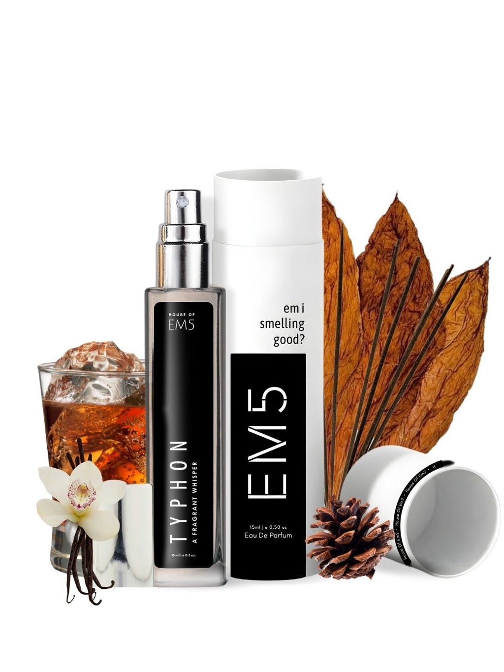 EM5™ Typhon Unisex Perfume | Eau De Parfum Spray for Men & Women | Rose Oud Amber Fragrance Accords | Luxury Gift for Him / Her | Sizes Available: 50 ml / 15 ml - House of EM5