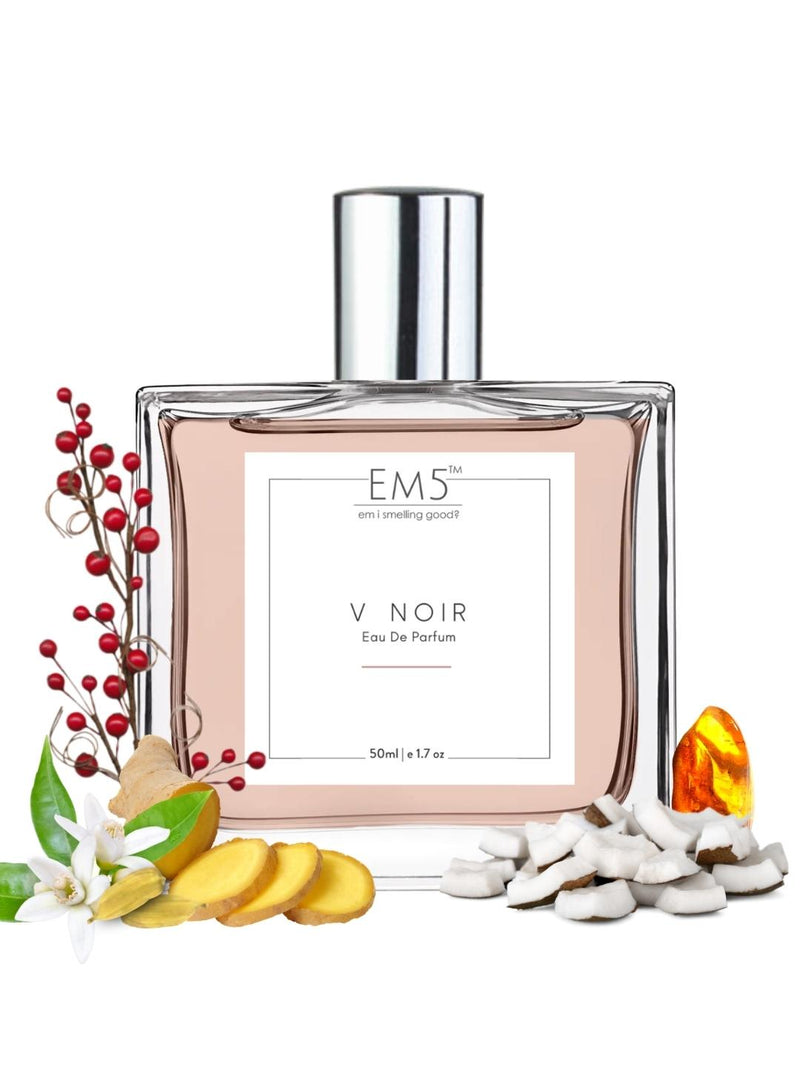 EM5™ V Noir Perfume for Women | Eau De Parfum Spray | Warm Spicy Coconut White Floral Fragrance Accords | Luxury Gift for Her | Sizes Available: 50 ml / 15 ml - House of EM5