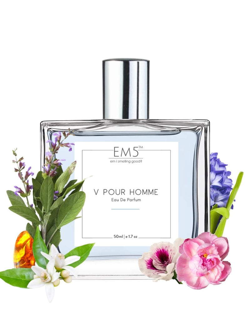 EM5™ V Pour Homme Perfume for Men | Strong and Long Lasting | Citrus Aromatic Fresh Spicy | Luxury Gift for Men | 50 ml Spray / 10ml Alcohol Free Roll On
