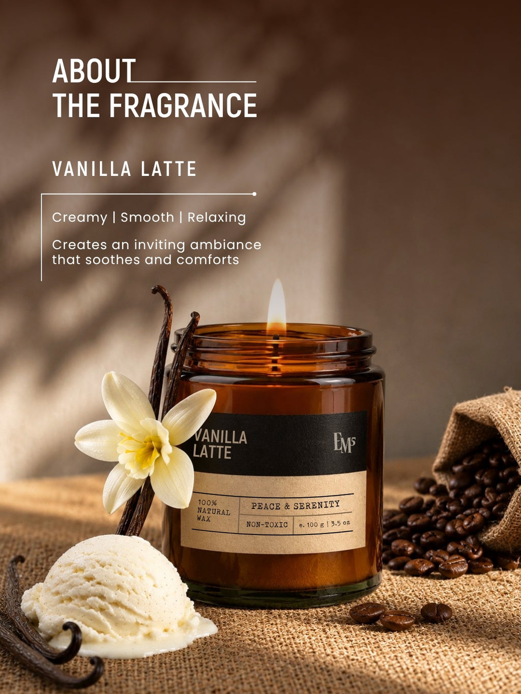 Vanilla Latte | Aromatherapy Scented Candle