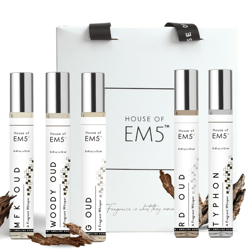 EM5™ Best of Oud Fragrances | Set of 5 Perfume Sprays for Men and Women | Best Gift for Him and Her | Easy to Carry, Pocket Friendly | Pack of 5 (12ml Each)