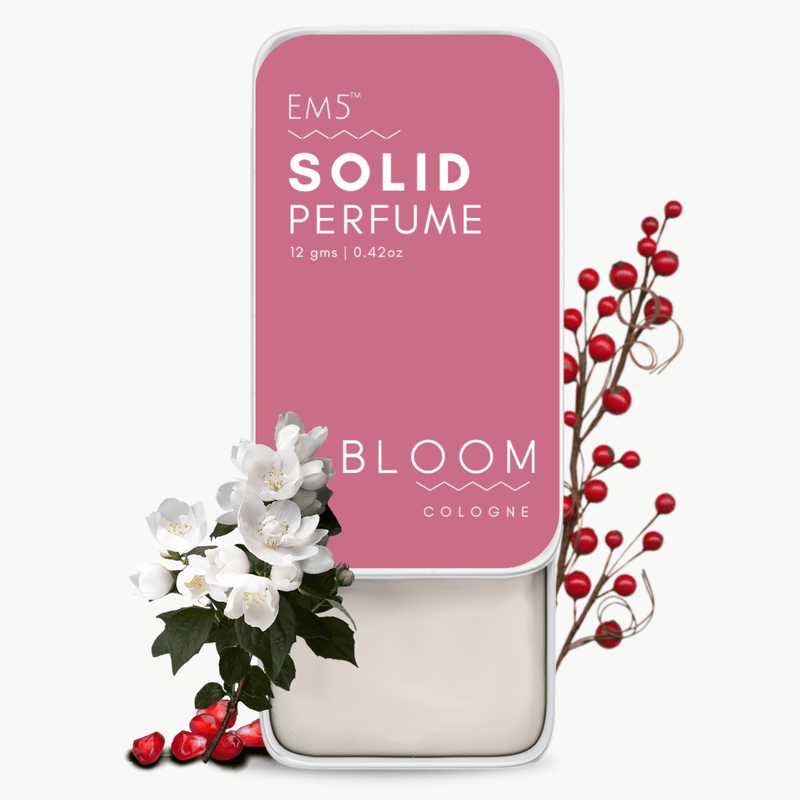EM5™ Bloom | Solid Perfume for Women | Alcohol Free | Strong and lasting fragrance | Floral Fruity Sweet Woody | Goodness of Beeswax + Shea Butter
