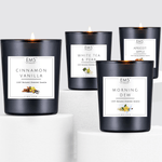 EM5™ Set of 4 Scented Candles | Cinnamon Vanilla, White Tea & Pear, Apricot Apple, Morning Dew | 80 Hrs Burn Time | 4X60Gm Each